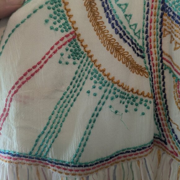 Anthropologie Floreat White Multi-Color Embroidered Halter Top - Picture 7 of 13